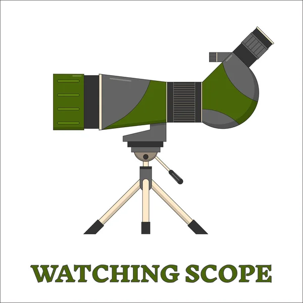 Linea Birdwatching art travel scope — Vettoriale Stock