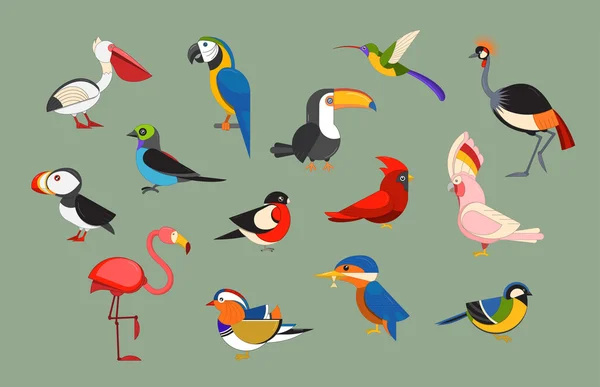 Birds Icons Set — Stock Vector