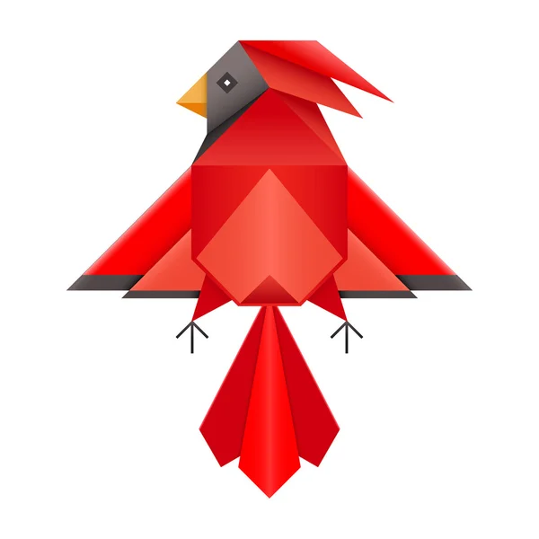 Absztrakt geometriai vörös kardinális madár. — Stock Vector