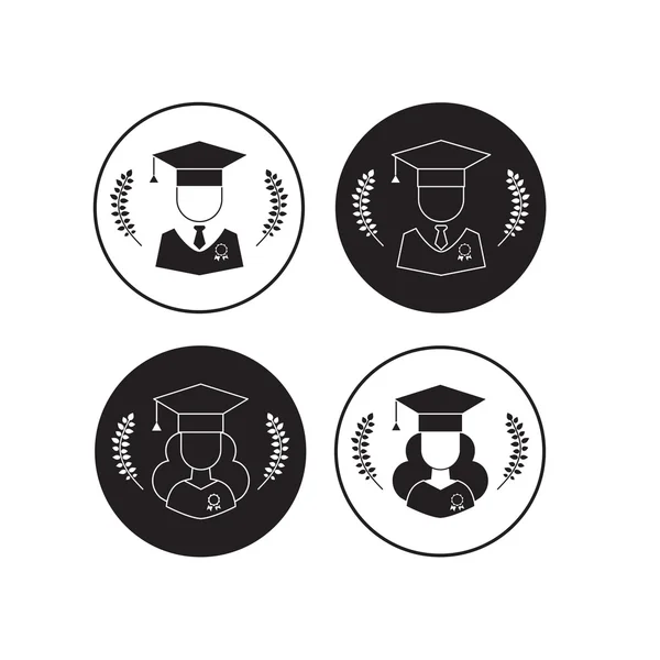 Graduation icon vector set — Stock Vector