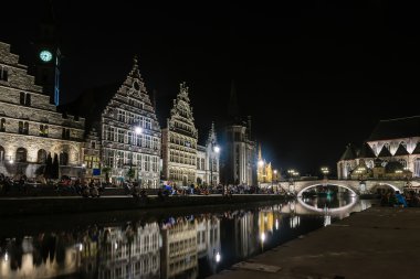 canals in Flemish city Ghent clipart