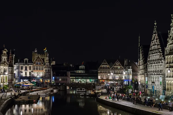 Canals in Flemish city Ghent — Stock Photo, Image