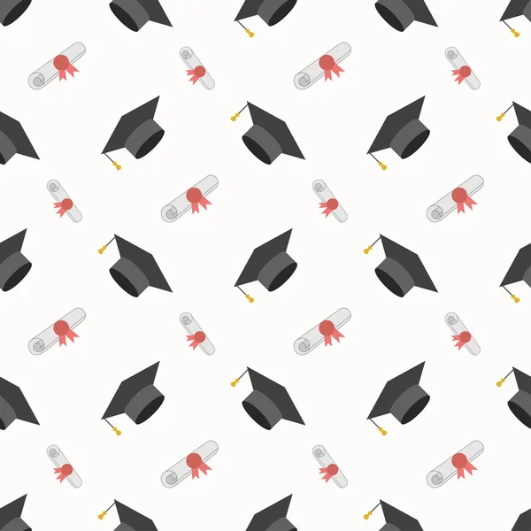 Tapas de graduación y pergaminos de diploma — Vector de stock