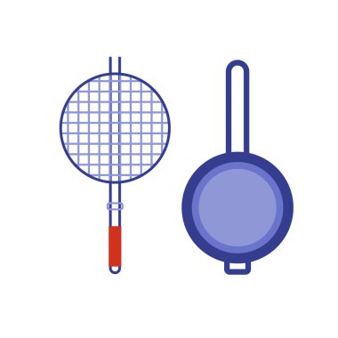 Barbekü mangal ve Pan simgeler