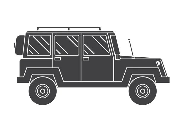 Esquema Suv Icono blanco y negro — Vector de stock