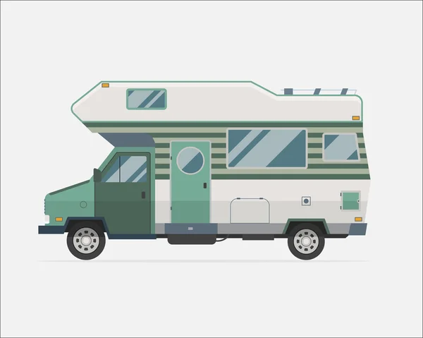 Camping Trailer familie reiziger Truck — Stockvector