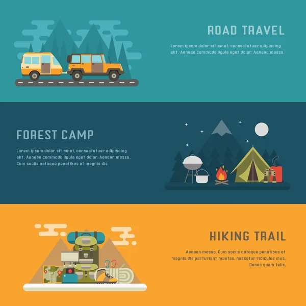 Camping Actividad al aire libre — Vector de stock