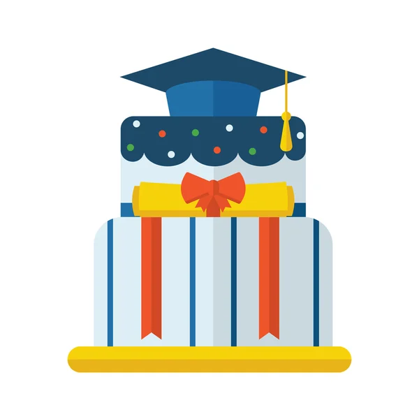 Graduation gâteau plat Icône — Image vectorielle