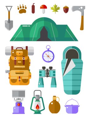 Kamp ve simgeler hiking