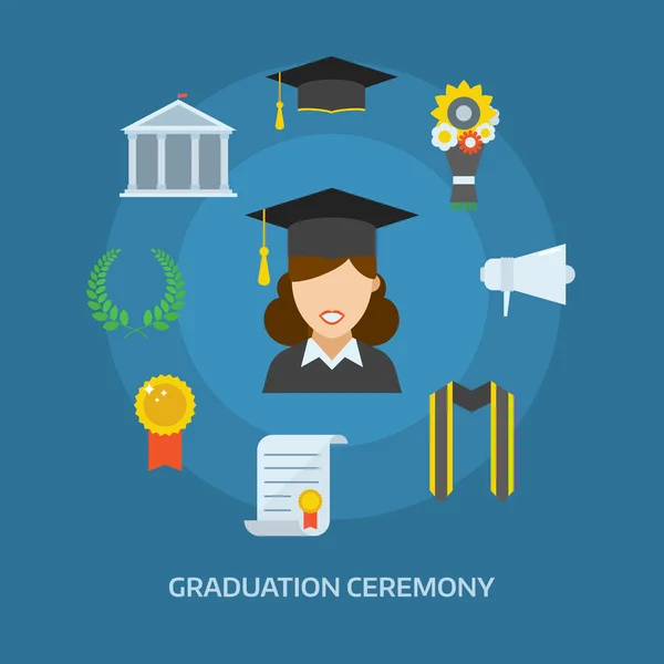 Graduation Day Certification Ceremony — Stock Vector