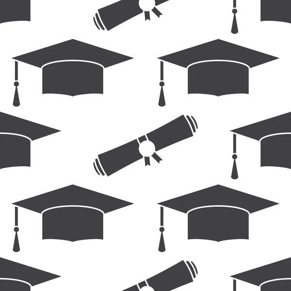 Tapas de graduación y diplomas Antecedentes — Vector de stock