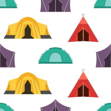Turist Kamp Çadırları Seamless Modeli