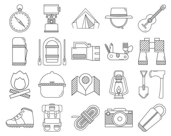 Camping and Hiking Icons — Stock Vector