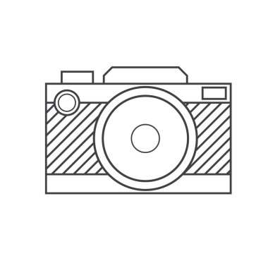 Retro kamera anahat simgesi