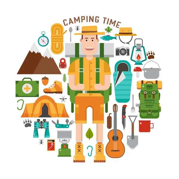 Escursioni e Camping Gear Collection — Foto Stock