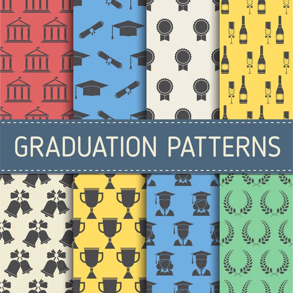 Graduation patterns collection — Stock Vector