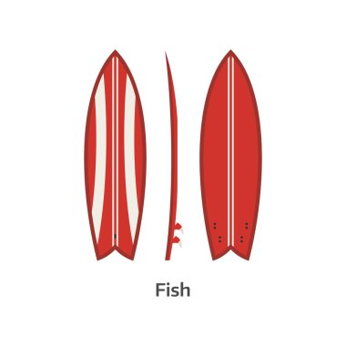 Fish Surfboard Desk Illustration clipart