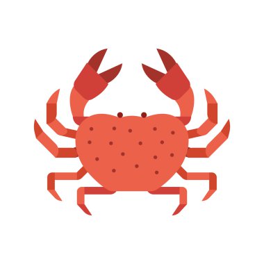 Red Crab Sea Creature Illustration clipart