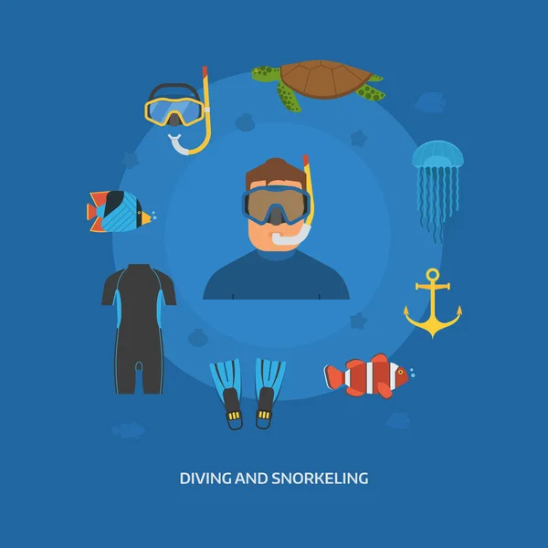 Concepto de Buceo y Snorkel — Foto de Stock