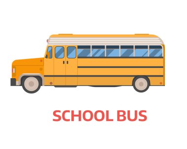 Retro okul otobüs illüstrasyon