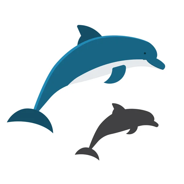 Jumping Dolphins icono — Archivo Imágenes Vectoriales