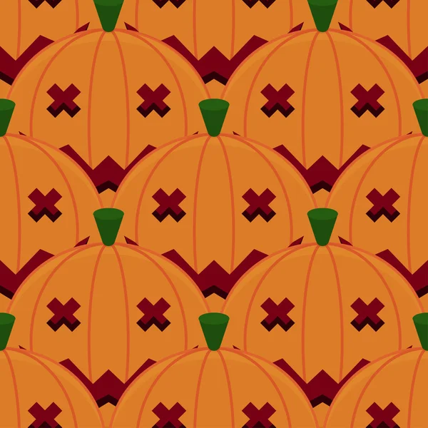 Calabaza de Halloween Fondo de patrón sin costuras — Archivo Imágenes Vectoriales