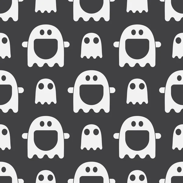 Fantasma halloween patrón sin costura — Vector de stock