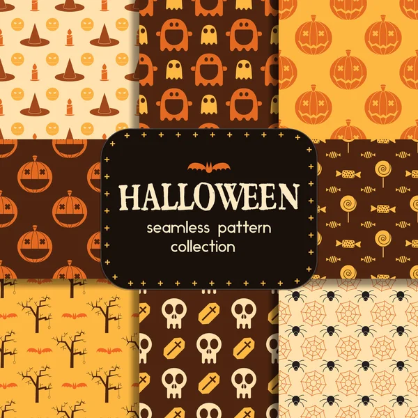 Halloween naadloze patroon collectie — Stockvector