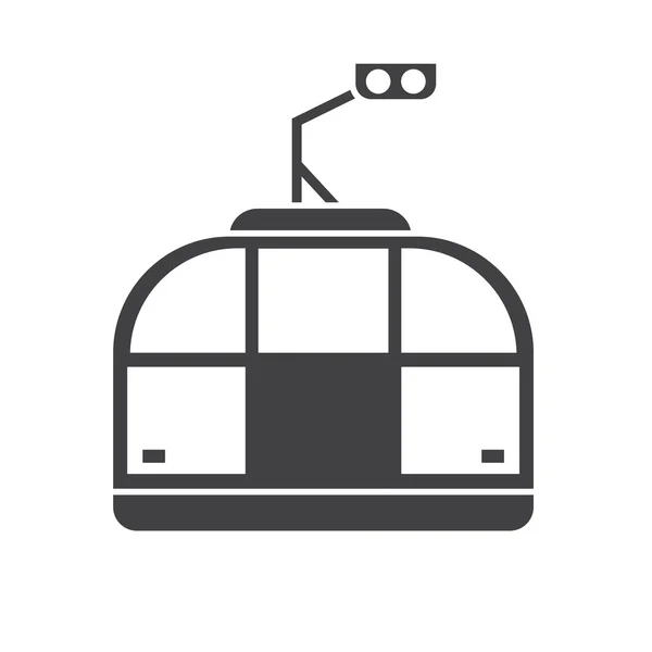 Esquema Funicular Pictograma Monocromático — Vector de stock