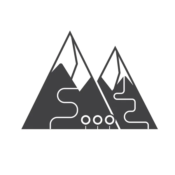 Outline Mountain Icon — Stock Vector