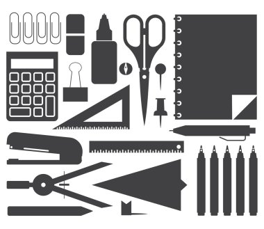 Stationery Icons Set clipart