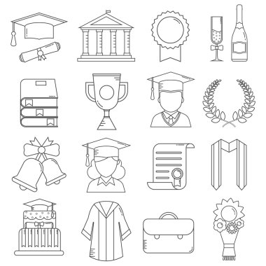 Mezuniyet Icons set