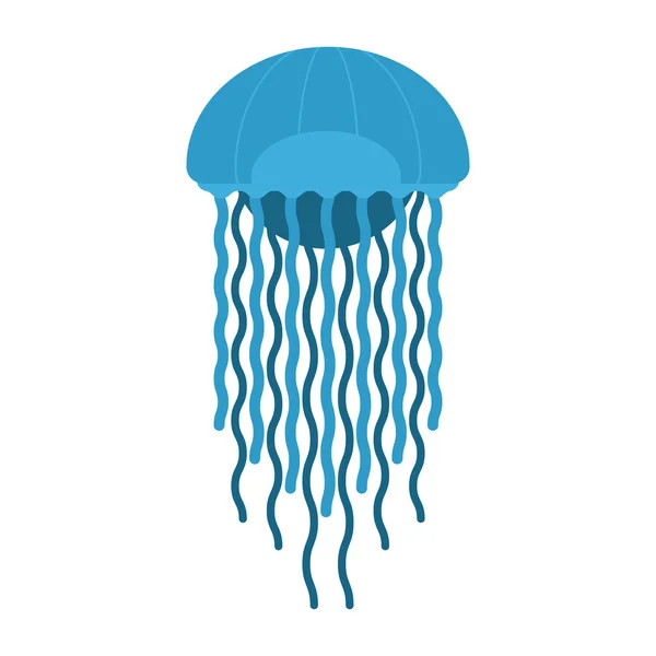 Blue Sea jellyfish — Stock Vector