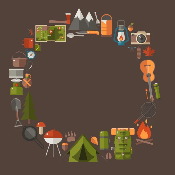 Camping and Hiking Lifestyle Background — Stock Vector