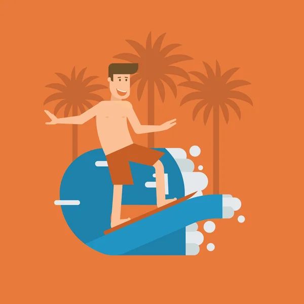 Cartel de Surf Man — Vector de stock