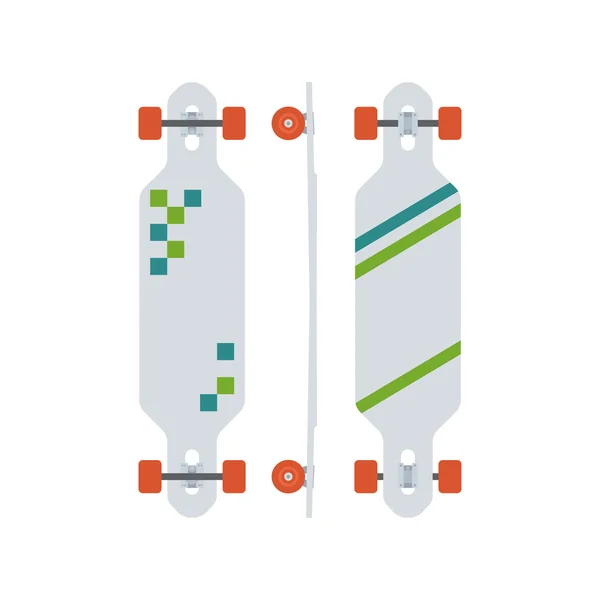 Modern Longboard asztali szett — Stock Vector