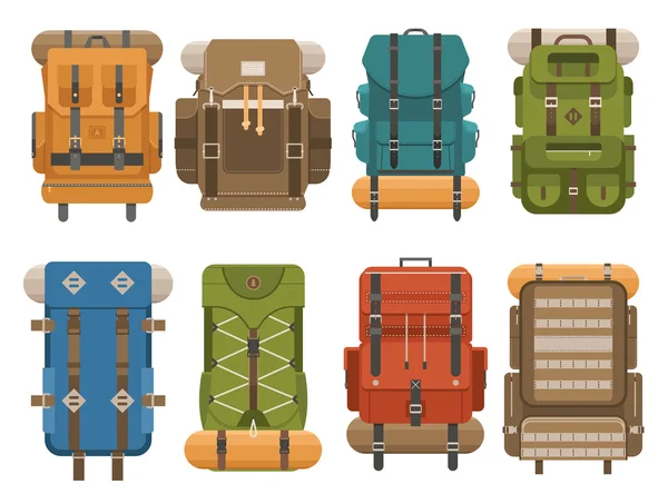 Camping rugzak Set — Stockvector