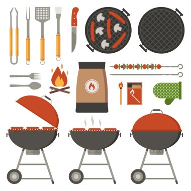 Barbekü araçları koleksiyonu.