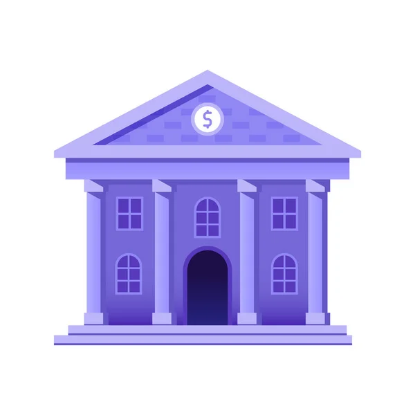 Ikona budynku banku w projekcie gradientu płaskiego — Wektor stockowy