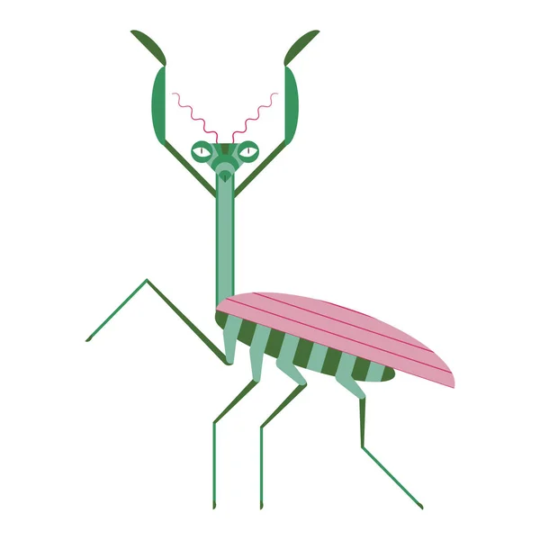 Προσευχή Mantis εικονίδιο σε γεωμετρικό επίπεδο στυλ — Διανυσματικό Αρχείο
