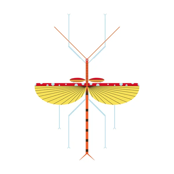 Stick insekt ikonen i geometrisk platt stil — Stock vektor