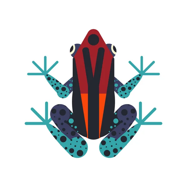 Tropical Poison Geometric Frog in Flat Design — Stock Vector