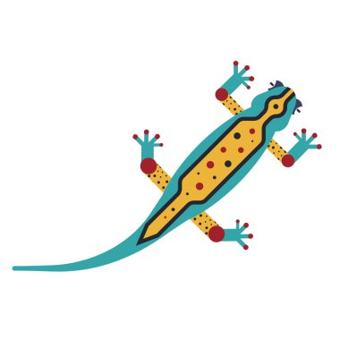 Düz Tasarımda Geometrik Biçimli Kertenkele Simgesi