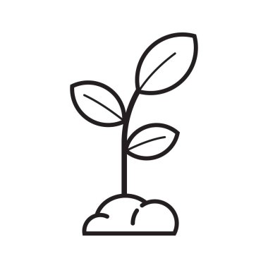 Bahar Seedling Sprout Simgesi Çizgi Sanatında