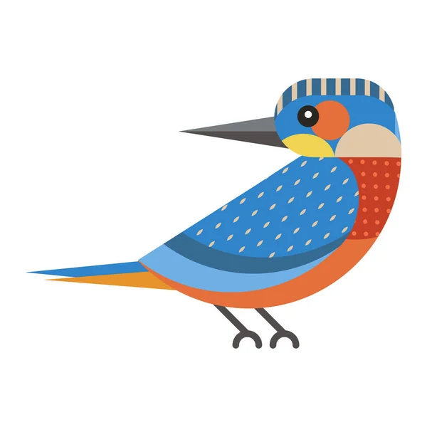 Kingfisher madár geometriai ikon lapos tervezés — Stock Vector