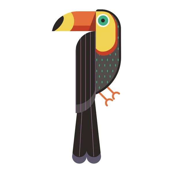 Toucan madár geometriai ikon lapos tervezés — Stock Vector