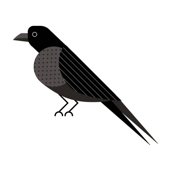 Holló vagy varjú madár ikon lapos tervezés — Stock Vector