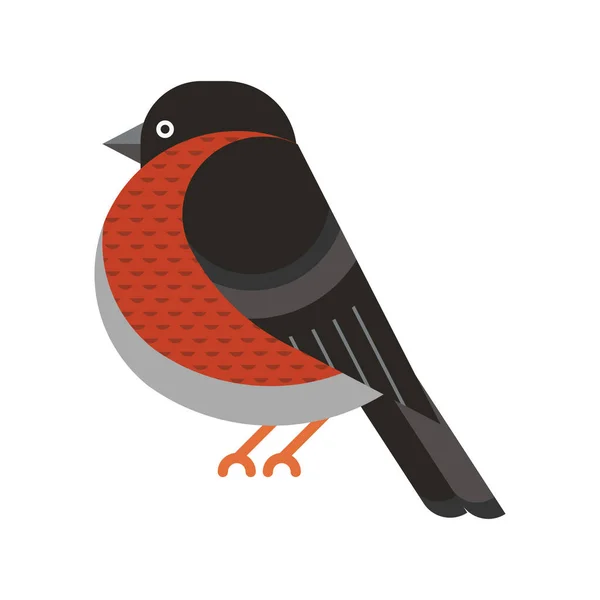 Bullpinch Bird Geometrikus ikon lapos tervezés — Stock Vector
