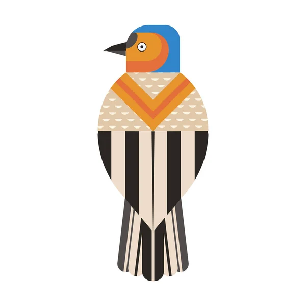 Közös Chaffinch madár geometriai ikon lapos — Stock Vector