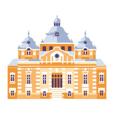 Macaristan Düz Termal Banyo Binası Simgesi